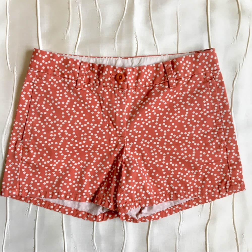 J.Crew Red White Polka Dot Shorts Preppy Summer Nantucket Style Size 0